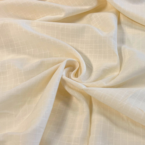 Tile Weave Ivory Linen Viscose Blend - Needle Sharp