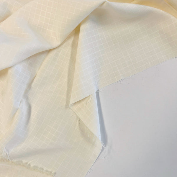 Tile Weave Ivory Linen Viscose Blend - Needle Sharp