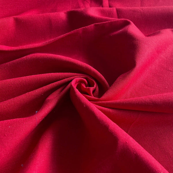 Remnant - True Red Brussels Washer Linen - 1.32  yd