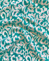 Abstract Teal Green/Ivory/Brown Rayon Challis - Needle Sharp