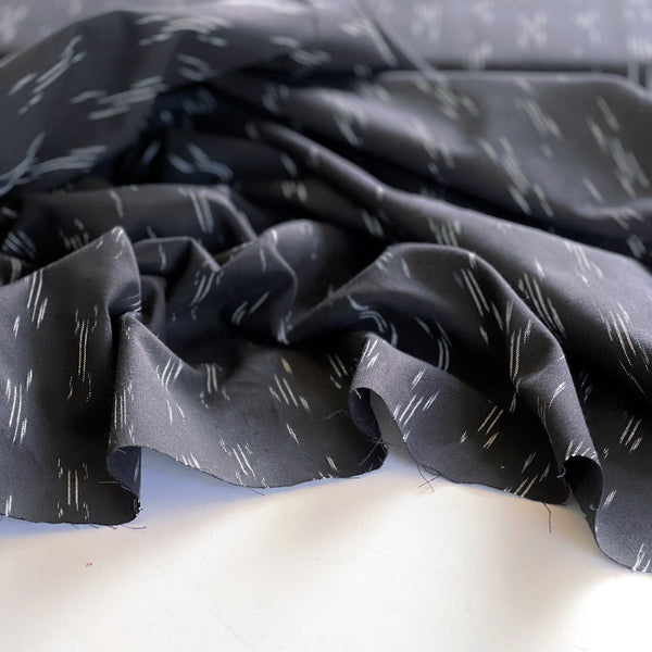 Black and White Snow Ikat Cotton - Needle Sharp