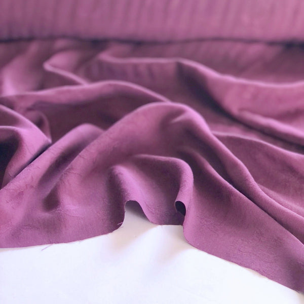 Burgundy Floral Dobby Viscose - Needle Sharp