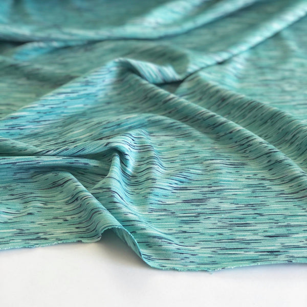 Green Strata Print Spandex Jersey - Needle Sharp