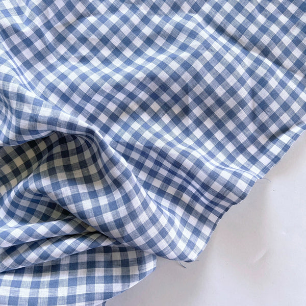 Periwinkle Gingham Check Linen - Needle Sharp