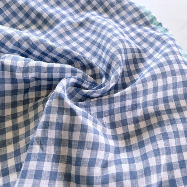 Periwinkle Gingham Check Linen - Needle Sharp