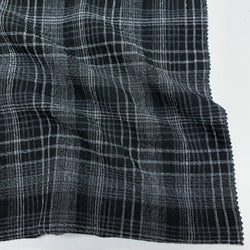 Remnant - Black Check Viscose-Polyester Woven - 1.42 yd - Needle Sharp