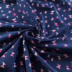 Remnant - Pink Ribbons Navy Cotton Jersey - 0.62 yds - Needle Sharp