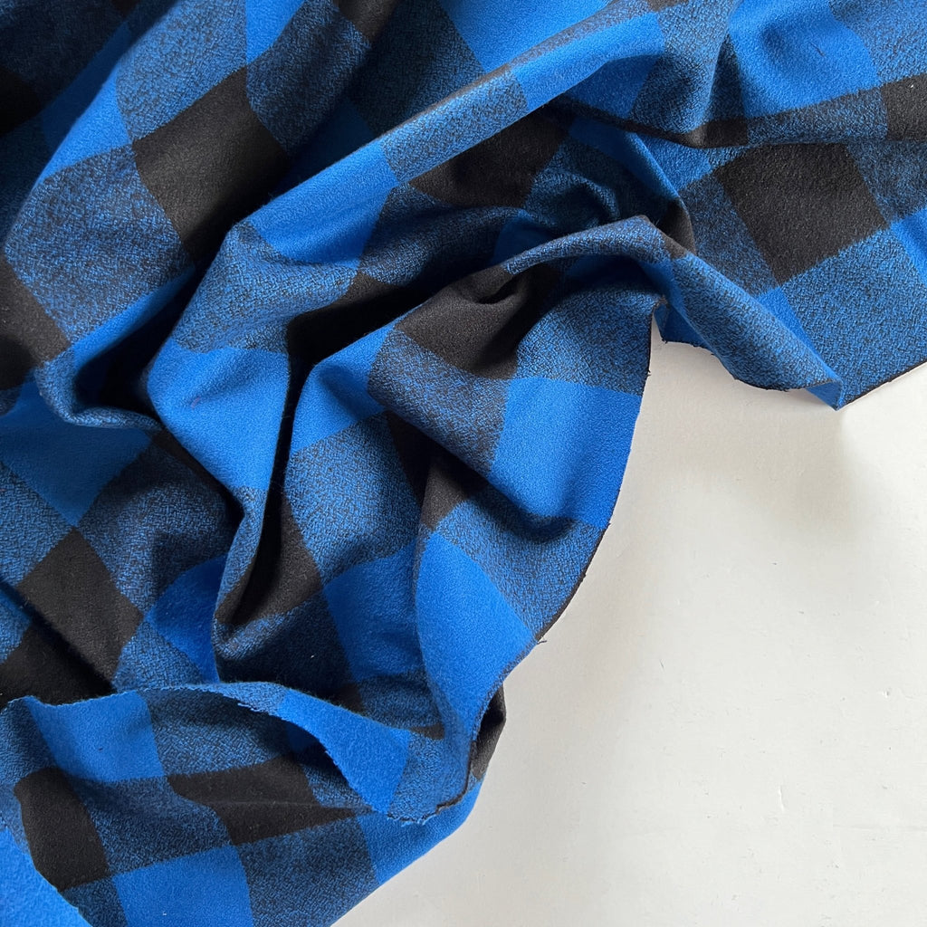 Royal Blue Buffalo Check Flannel - Needle Sharp