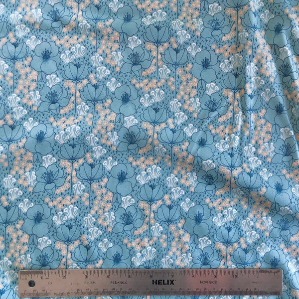 Seafoam Floral Rayon Lawn - Needle Sharp