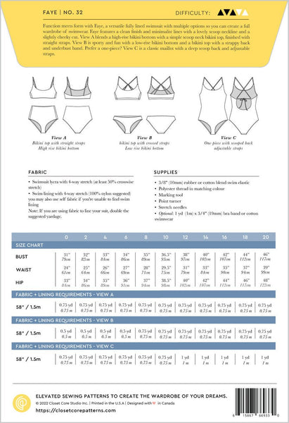 Self-Care Sewing Kit: Faye Swimsuit - Needle Sharp
