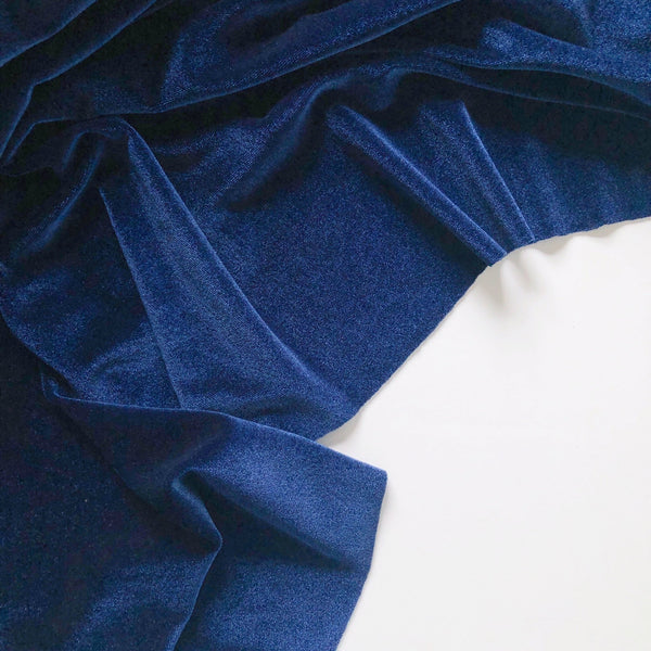 Sophia Navy Stretch Velvet Knit - Needle Sharp
